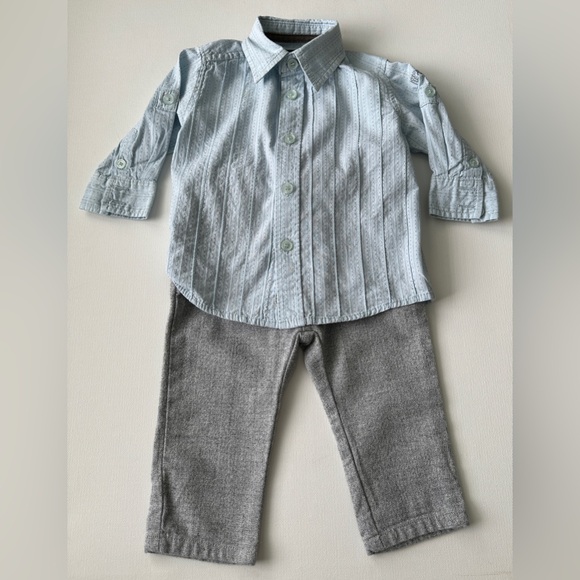 Baby boy bundle Kenneth Cole Reaction blouse &  Zara pants.  Size 6-9M. - Picture 1 of 12